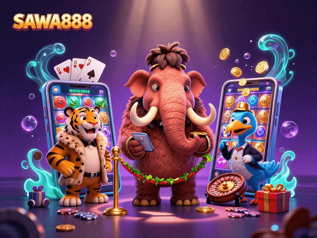 Spin the reels at SAWA888 with vibrant characters and exciting gaming elements!