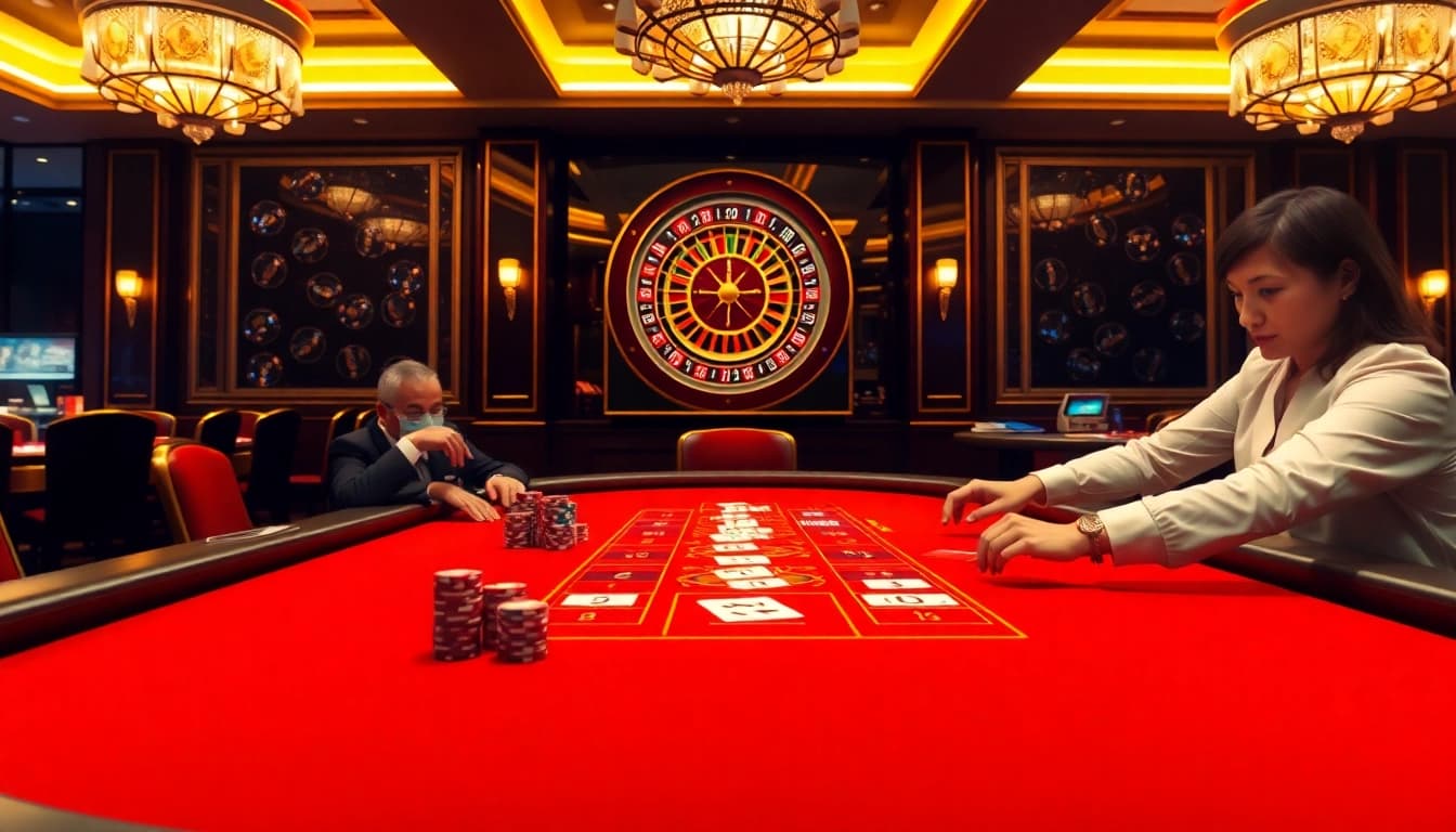 Engage in excitement at the baccarat table, a vibrant scene showcasing the thrill at https://xx88.us/.