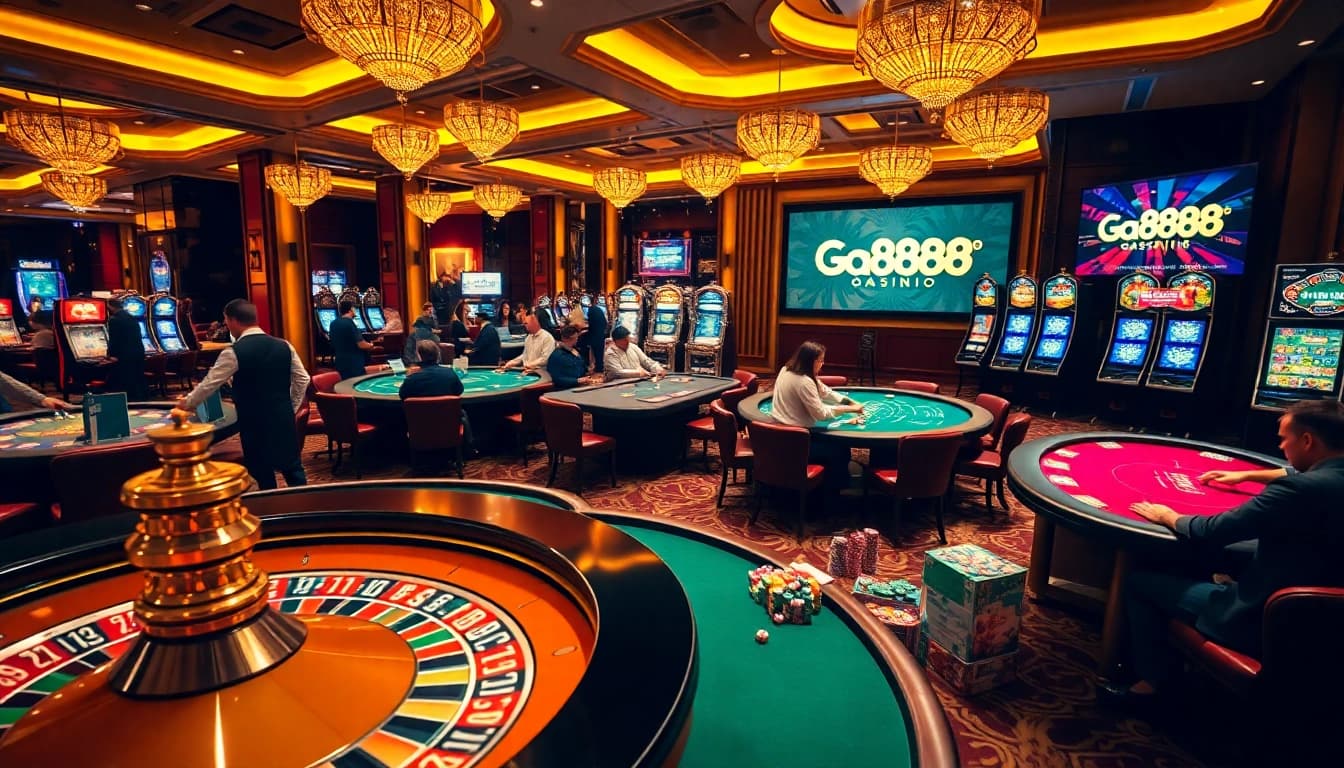 Experience the excitement at GA888's luxury casino with vibrant games and thrilling atmosphere.