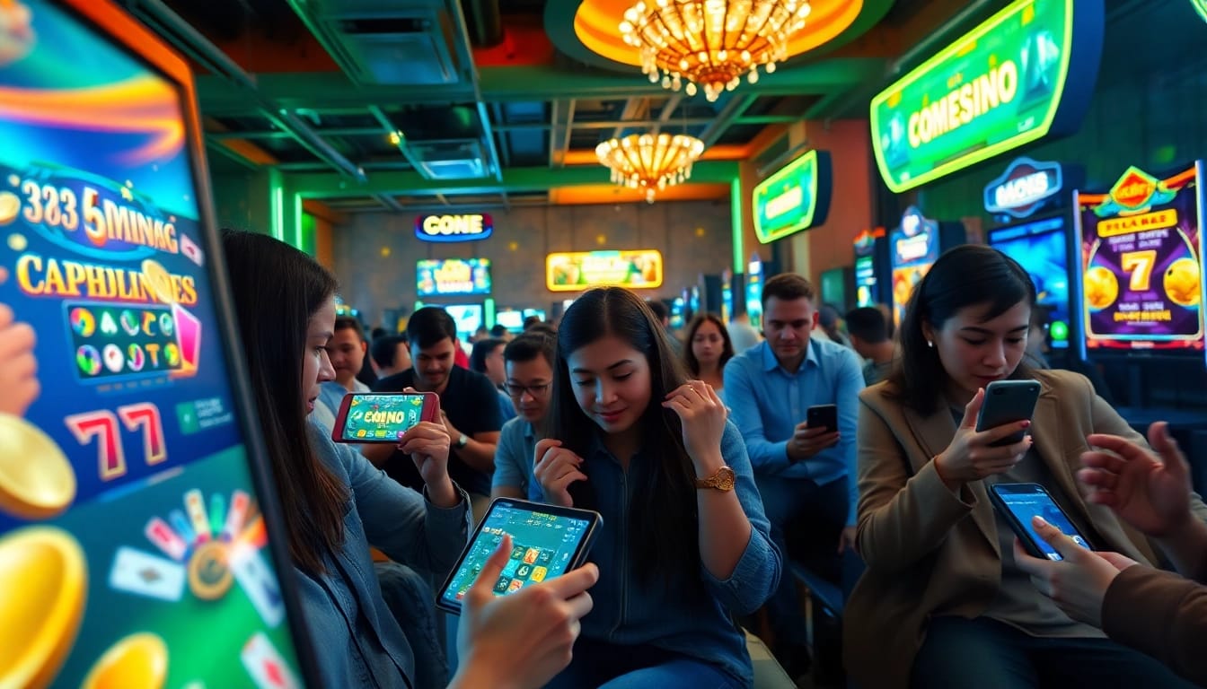 GO88 gaming environment showcasing players in action at tables, highlighting excitement and diverse games.