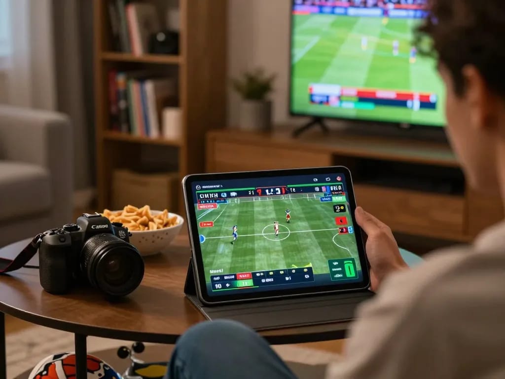 68win user placing strategic bets on a tablet during live sports events.