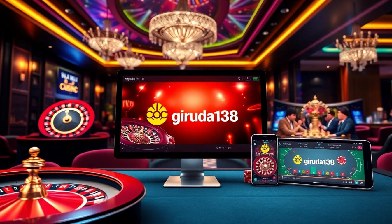 Experience thrilling gameplay at king garuda138 with vibrant casino elements and luxurious ambiance.
