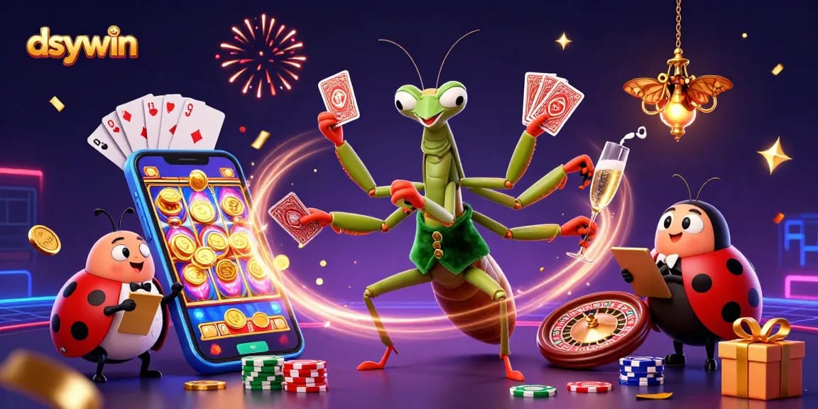 Engage with dsywin's thrilling baccarat action amidst vibrant 3D casino elements and dynamic characters.