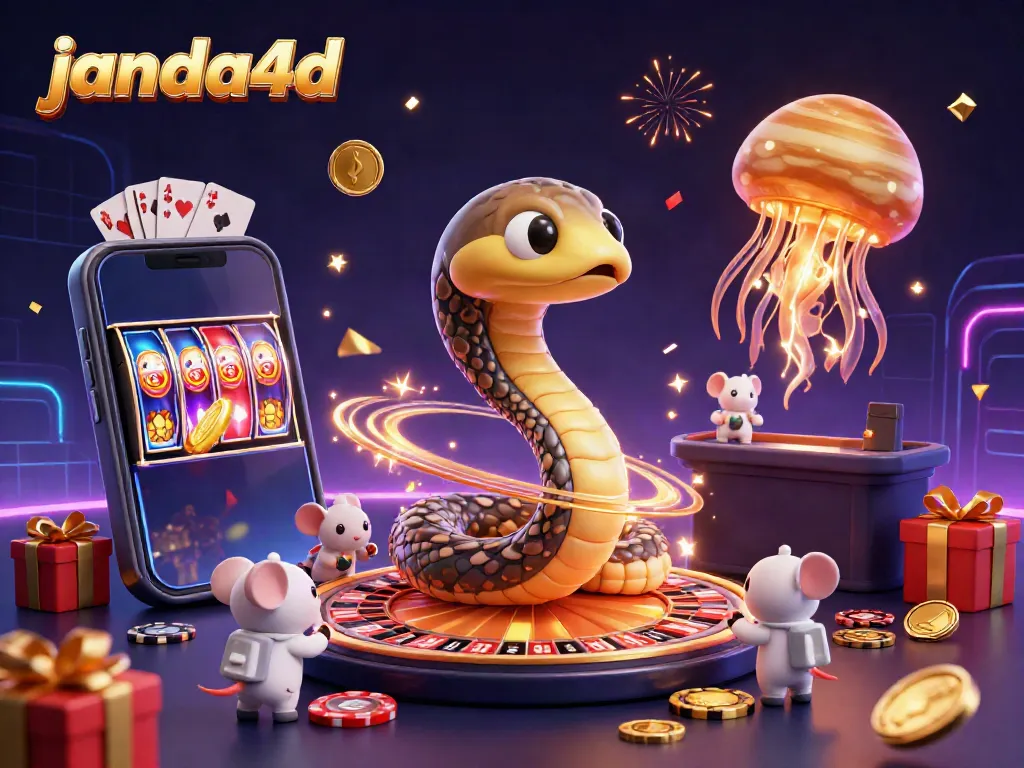 JANDA4D mengundang pemain dengan ilustrasi slot yang menarik dan suasana kasino yang meriah.