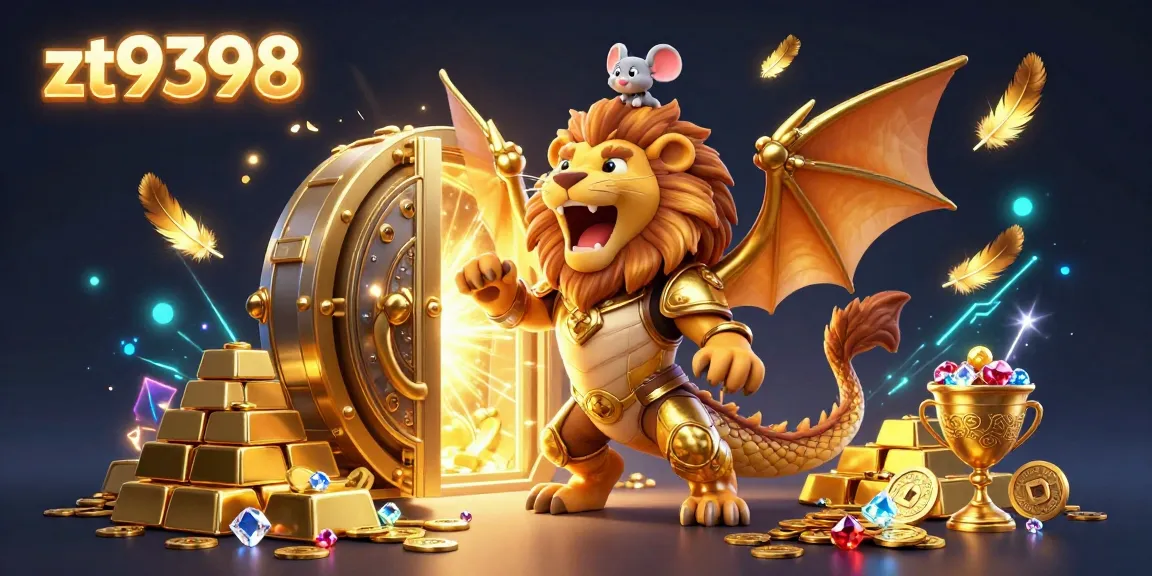 Experience the thrilling gameplay of zt9398, featuring a vibrant 3D chimera theme with golden treasures.