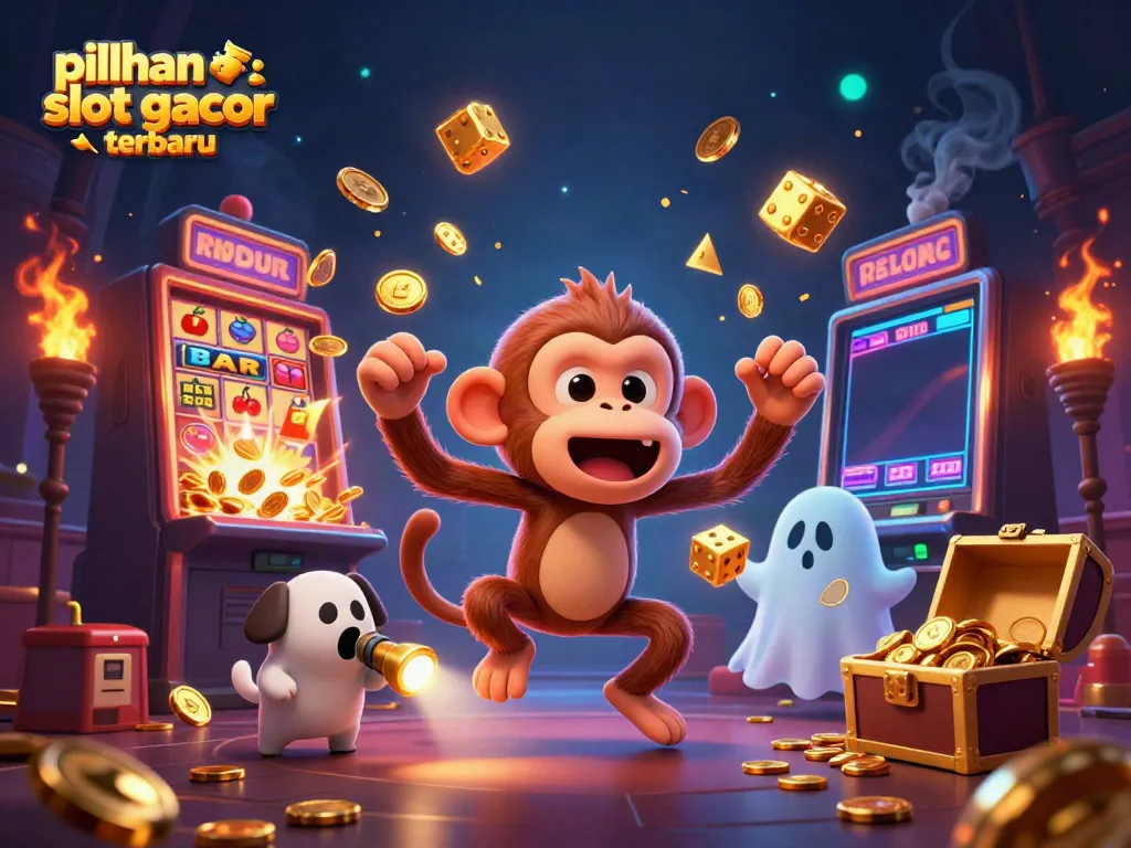 Gambar pilihan slot gacor terbaru dengan monyet hantu dan puppy di kasino
