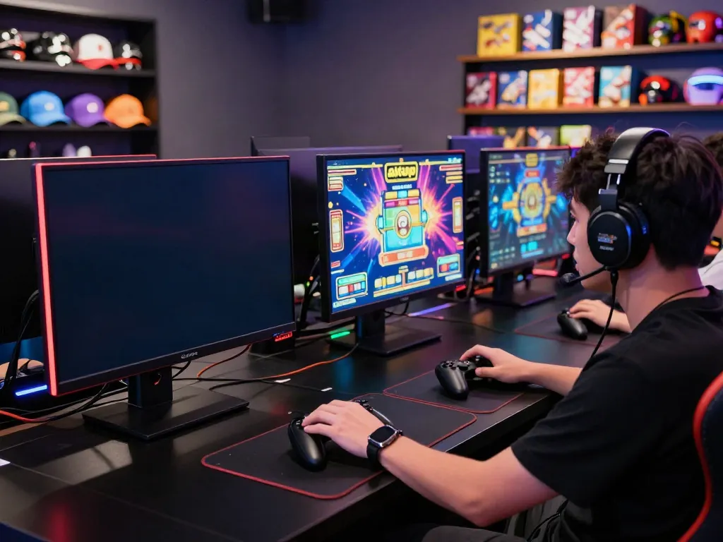 A player immersed in an engaging akunjp online gaming experience with vibrant visuals.