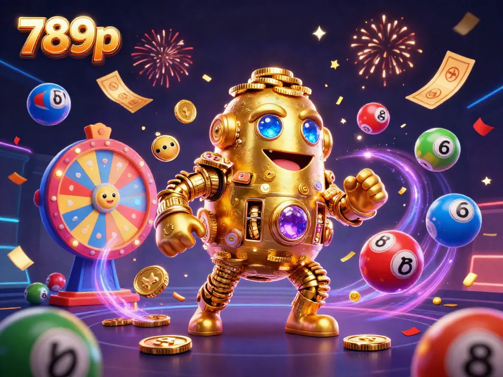 Catch the excitement of 789p with a vibrant illustration of a golden golem and energetic casino elements.