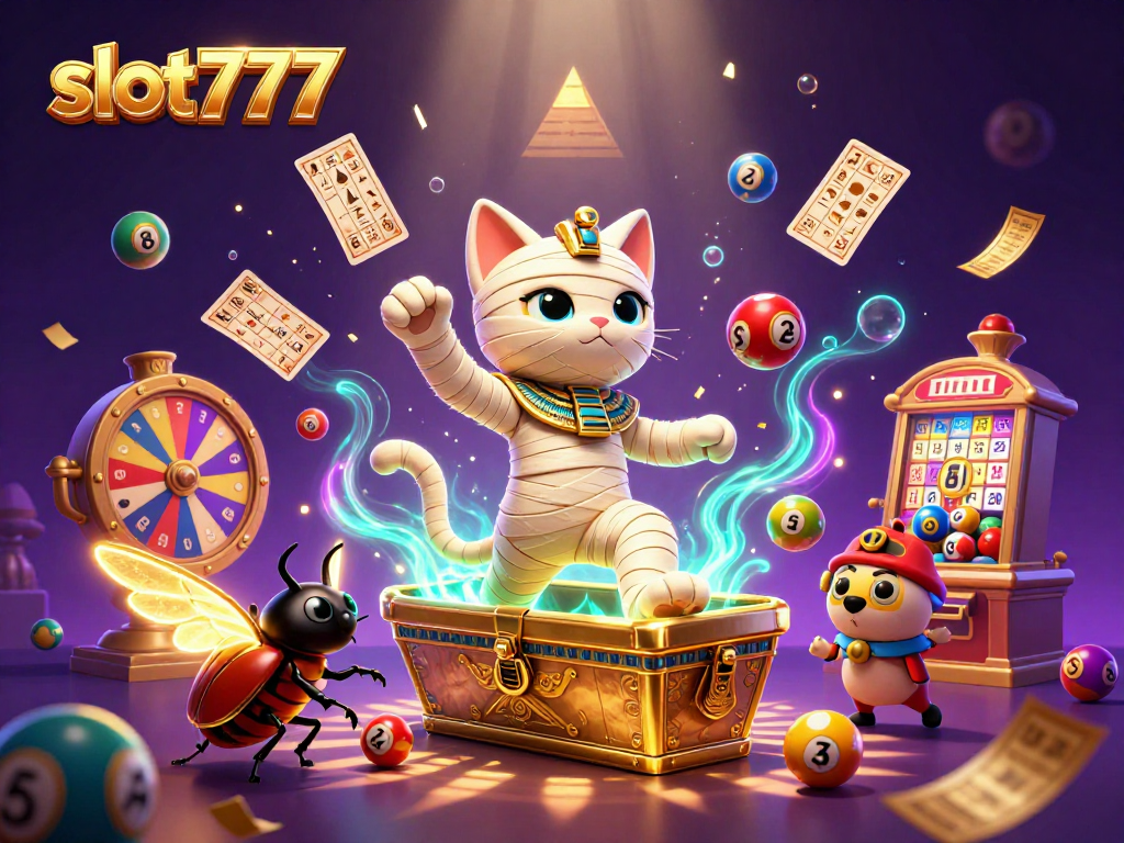 Engage with slot777's winning strategies amidst vibrant casino action featuring Egyptian motifs and dynamic game elements.