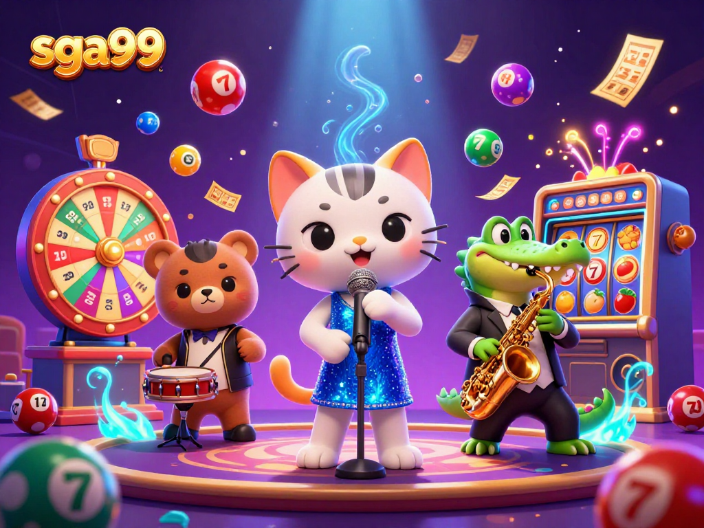 Experience thrilling gameplay with sga99's colorful lottery and vibrant casino scene in action