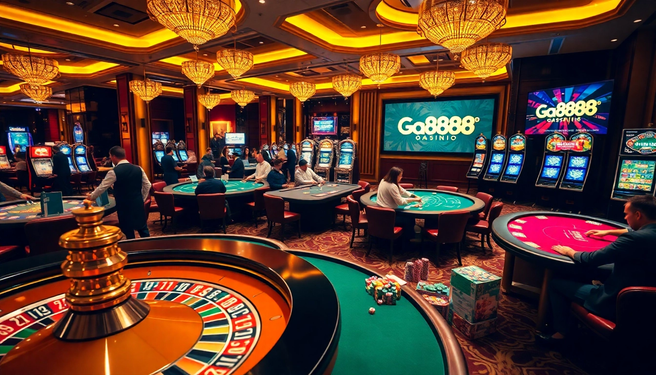 Experience the excitement at GA888's luxury casino with vibrant games and thrilling atmosphere.