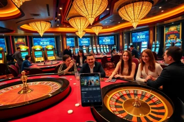 Experience the excitement of K88 gambling with vibrant casino tables and thrilling games.