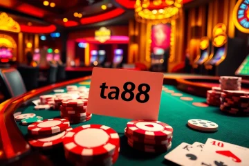 Experience thrilling casino action at ta88 with poker chips and playing cards on a vibrant gaming table.