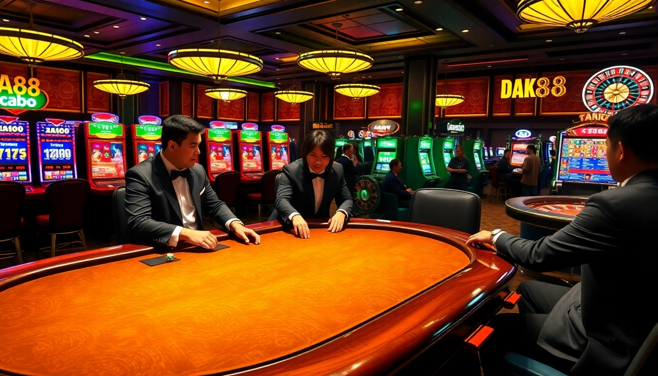 The vibrant da88 game showcased at an elegant casino with players engaged in betting activities.