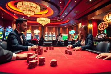 Experience the thrill of high-stakes gambling at trang chủ 88i with luxurious poker tables, vibrant slot machines, and excited players.