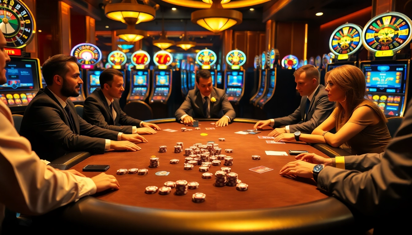 Engage in thrilling gameplay with PGSLOT IN at a luxurious casino table surrounded by excitement.