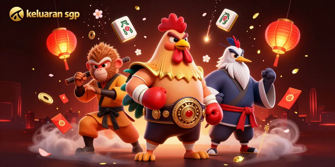 Engage with keluaran sgp through dynamic 3D characters in an energetic casino-themed scene.