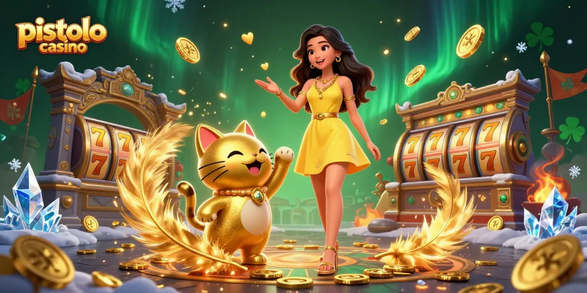 Pistolo Casino showcases an engaging environment with festive characters, vibrant games, and action-packed gambling moments.
